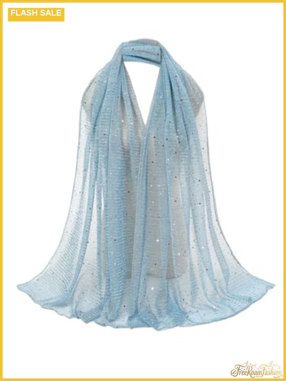Sequin Sheer Mesh Scarf Lightweight Sparkly Headscarf Shawl Wrap
